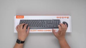 NexusClick Arabic English Wired Keyboard Mouse Combo104 Keys Splash Proof Silent Ergonomic Keyboard Quiet Mouse Plug and Play