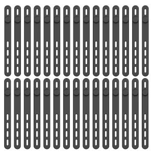 30/60Pcs Silicone Cable Ties Wire Organizer Black Adjustable Cable Straps Reusable Cable Management Cord Organizer Fastening