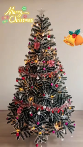 [Free gift 150pcs]4/5/6/7FT Christmas Tree with free 3M light belt Pinecone Cedar Tree Fir Pine PVC Christmas Trees Home Christmas Decorations New Year Noel Navidad Gift Christmas Tree Full Set With Metal Stand