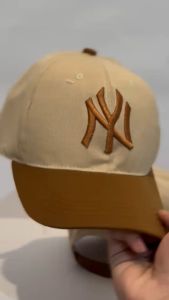 Topi Baseball Distro Cap Bordir NY Variable Kombinasi Cream Visor Caramel Hat Fashion Pria Dan Wanita Terbaru 2024