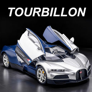 1:24 Tourbillon Bolide Sports Car Model Toy Music Light Pull Back Supercar Simulation Vehicles Toys Models Office Table Ornament