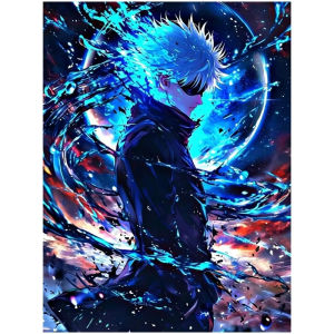 Bandai | Anime Jujutsu Kaisen Gojo Satoru Modern Canvas Oil Painting Paint by Numbers for Living Room Bedroom Home Decor No Frame