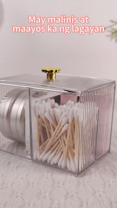 Transparent Cotton Swab Storage Box & Lipstick Dustproof Storage Solution