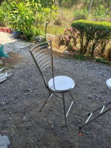 Ghế xếp lưng dựa inox. cao 50cm lưng kiểu 8 song