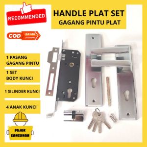 HANDLE KUNCI GAGANG PEGANGAN PLAT BESAR TARIKAN PINTU KAMAR RUMAH MINIMALIS HP 90 25 cm SN/CP
