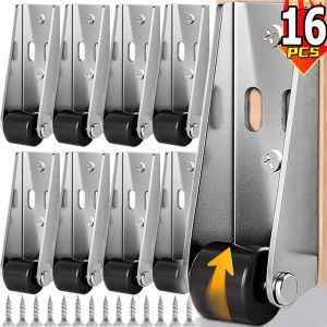 16Pcs Vertical Directional Sliding Door Track Pulley / Effortless Smooth Directional Wheel / Mini Silent Sliding Door Single Wheel Pulley / Furniture Caster Side Mounted Household Moving Tool