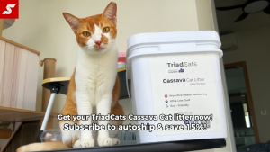 TriadCats Cassava Cat Litter 6kg/10L | 100% Natural Cassava + Advanced Blood Detector + Fast Clumping & Odour Control | 99% Dust-Free & Eco-Friendly