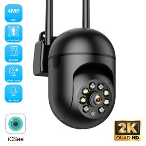 Camera IP WiFi Ngoài Trời 4K 8MP Giám Sát Không Dây HD An Ninh Camera Quan Sát PTZ Mini 1080P 2MP AI Theo Dõi Onvif iCsee Trắng