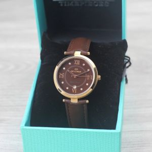 Jam tangan Wanita Hegner 412L tali kulit tanggal aktif analog original