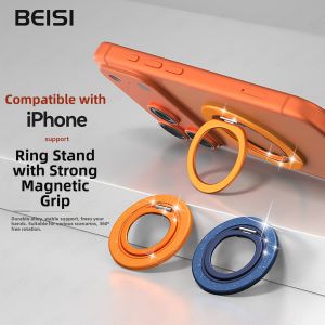 BEISI | New Multi-functional Magnetic Ring Stand 360 Rotation Strong Magnet Adsorption Ultra-thin Portable