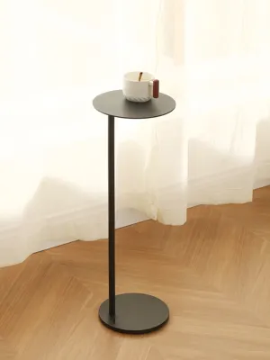 Modern Minimalist Living Room Sofa Side Table Solid Wood Bedside Narrow Angle Table Balcony Small Tea Table Iron Art round Top