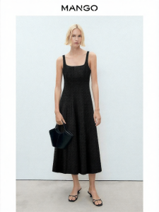 Mango | Vintage Lace Embroidery Cotton A-line Dress
