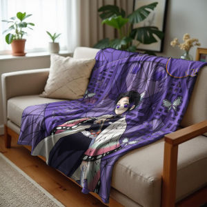 Beast Kingdom | 1PC D-Demon Slayer Lightweight Microfiber Soft Christmas Fleece Blanket Warm Cozy Throw for Bed Sofa Office Travel All Season