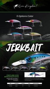 Lure Kingdom - Umpan Pancing Floating Jerkbait 6Cm - 5Gram 3D Action VMC Hook Anti Karat