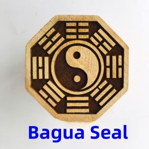 Taoist Tools Tai Chi Yin Yang Stamp Feng Shui Amulet Seal Carved Wooden Decoration Home Ornament 5cm Size Taoist Supplies