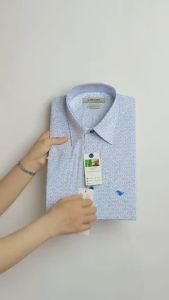 Áo sơ mi nam Việt Tiến tay ngắn lai ngang