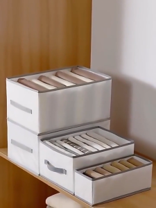 SUSU HOMES Clothes Storage Box Foldable Kotak Simpan Barang Large Capacity Wardrobe Drawer Pants Organizer Box Kotak Baju 收纳盒