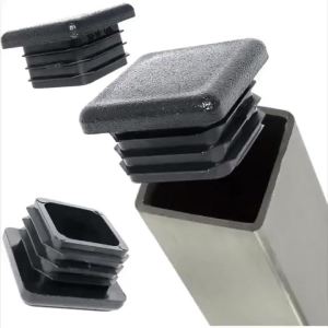 16pcs Black Square Plastic Pipe Plug Stopple Dust Plug Protective Cover Non-slip Mat Head End Cap Door Mat 10x10mm~60x60mm