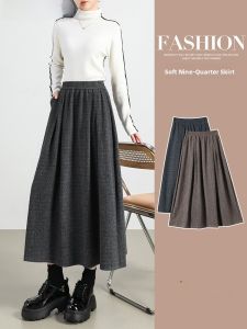 JIANGLU | Pleated A-line Skirt High Waist Slimming