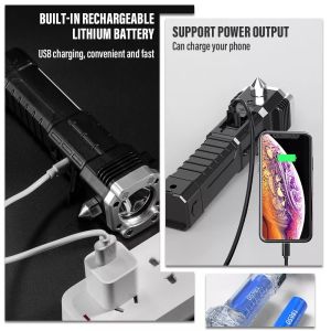 [Còn Hàng]đèn Pin LED Siêu Sáng Virwir Có Búa An Toàn Và Đèn Pin Bên Nam Châm Mạnh Đèn Pin Đa Năng Cho Xe Hơi Đèn Lồng Di Động Phá Cửa Sổ Xe Hơi Bốn Trong Một Để Cắm Trại Phiêu Lưu