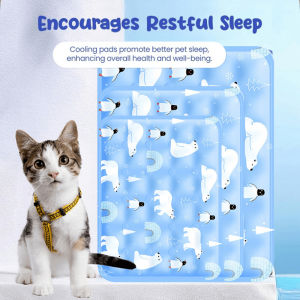 แผ่นเจลเย็นแมว แผ่นเจลเย็นสุนัข เบาะนอนเย็น แผ่นน้ำแข็ง ที่นอนเจลเย็น สำหรับสัตว์เลี้ยง เหมาะสำหรับฤดูร้อน