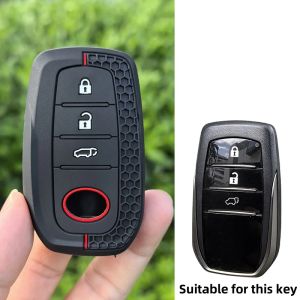 Silicone Car Key Case Cover For Toyota Land Cruiser 200 300 Prado Crown TLK 200 Yaris Cross Hilux Innova Fortuner Camry 55 Key