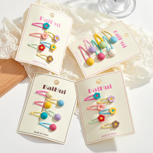Cute Childrens Side BB Hair Clips 6 Pack Sweet Girl Flower Hairpins Oil Drop Candy Color Hair Accessories for Kids