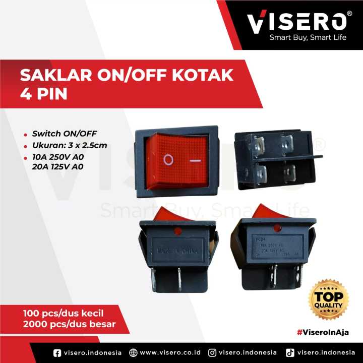 SAKLAR SWITCH ON OFF 4 PIN KOTAK BESAR 4 KAKI | Lazada Indonesia
