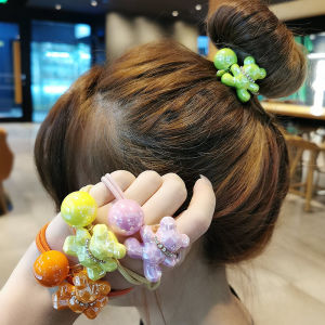 South korea Dongdaemun New Hair Rope Candy Color Bear Hairband Cute Hair Accessories Women Sweet Tie Hair Headband Jewelry