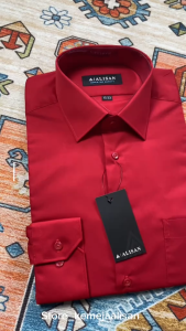 Kemeja Pria Alisan Merah Putih Agustus Hem Merah Cabe Slim fit