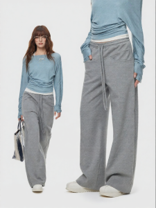 Turn Signal | Straight Leg Knitted Casual Loose Sweatpants Women