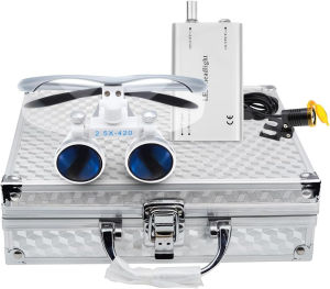 2.5X-3.5X Surgical Loupes with LED Headlight420mm Working Distance Optical Glass Binocular Magnifier for ENT Orthopedics