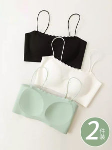 Beauty Back Sling Underwear Womens Tube Top Full Coverage with Chest Pad Fixed Cup One-Piece Small Vest Inner Bra Summer