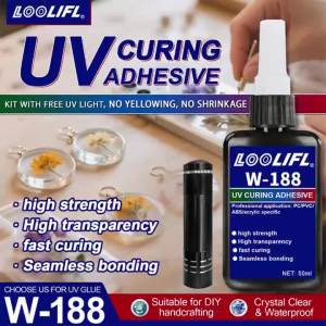 LOOLIFL | Keo Nhựa UV Trong Suốt Như Pha Lê Độ Cứng Cao Nhanh Khô Chất Kết Dính Cho DIY Trang Sức Làm Thủ Công Tia Cực Tím Chữa Keo Trong Suốt
