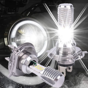 2PCS High Brightness Motorcycle Headlight H4 12V LED Bulb Low Power Consumption 3030 Lamp Beads Aluminum Alloy Waterproof Headlight Motorcycle Accessories