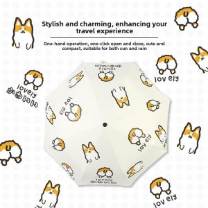 Thick Black Jiao UV Protection Cartoon Sun Umbrella