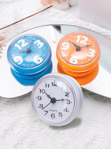 Modern Minimalist Waterproof Suction Cup Clock round Kitchen Bathroom Refrigerator Wall Sticker Clock Home Decor Quartz Clock