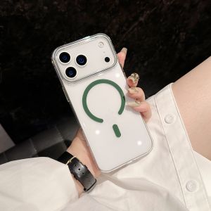 เคสโทรศัพท์ใสแม่เหล็กสุดหรู สำหรับ iPhone 17 16 15 14 13 12 Pro Max 17 Pro 17 Air  แบบใส รองรับ Magsafe ป้องกันการกระแทก