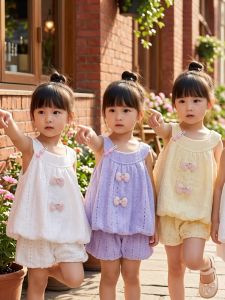 3D Butterfly Decoration Halter Half Skirt Set Sleeveless Dress