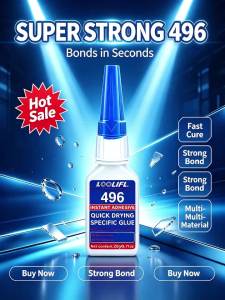 LOOLIFL | LOOLIFL 496 Instant Super Glue 20g Quick Drying Cyanoacrylate Adhesive Strong Bond for Plastic Rubber Metal Multi‑Material Insta