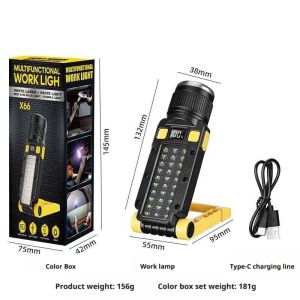 ESMARTER | Multi-Purpose Outdoor Flashlight with Magnetic Emergency Lighting Purple Light Detection Work Light for Maintenance
