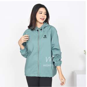 Mighty Anywhere - Jaket Olahraga Parasut Polos Pria/Wanita Sauna Suit Jogging Lari Bersepeda Despo Gym Fitnes Senam