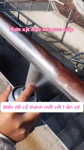 Sơn bạc mạ Crom cao cấp loại 1 chống rỉ 350ml - Sơn xịt làm sáng bóng làm mới vật dụng đồ dùng - Chai xịt mạ chống rỉ