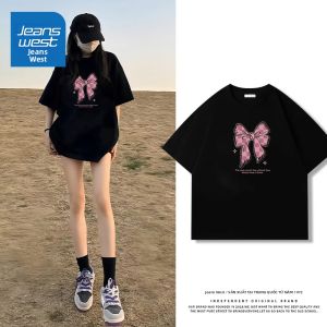 Jeanswest | Áo Thun Nữ Tay Ngắn Size Lớn Màu Đen