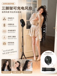 Outdoor Camping Photo Fill Light Portable USB Charging Fan with Tripod