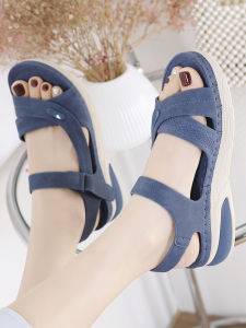 Ultra-Light Anti-Slip Thick Heel Sandals Womens Summer Casual Beach Vacation Shoes Moms Slip-On Fashionable Roman Style