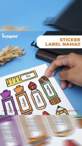 Cetak Sticker Label Nama A5 / Sticker nama Estetik / Sticker lucu / Sticker unik