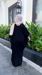 GAMIS HITAM KAFTAN MUTIARA ORI JETBLACK SAUDI BY SABELLA ABAYA