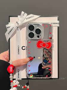 เคสโทรศัพท์มือถือแบบกระจก KT Cat Cute Doodle สำหรับ Apple 16Promax 17pro 15 13 ดีไซน์ใหม่ ดีไซน์เรียบง่าย สไตล์ INS สำหรับผู้หญิง