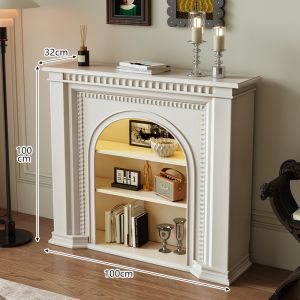 French Cream Style Fireplace Decorative Cabinet American Small Apartment Retro Living Room Fireplace Side Cabinet European Style Entrance Cabinet